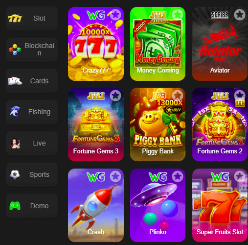 Main screen of 7Vvbet game page for PK players - 4